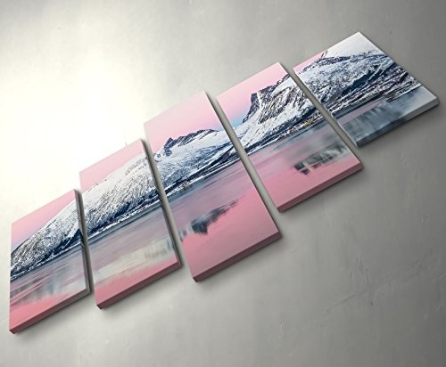 5 teiliges Wandbild auf Leinwand (Gesamtmaß: 150x100cm) Fjorde - Norwegen