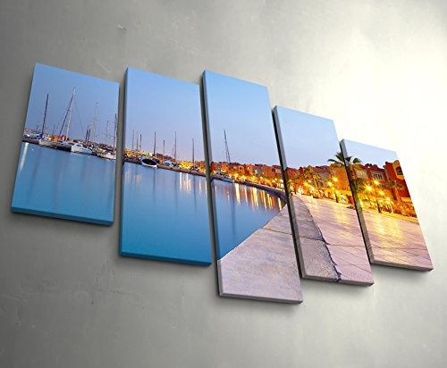 5 teiliges Wandbild auf Leinwand (Gesamtmaß: 150x100cm) Fotografie - Hurghada Hafen