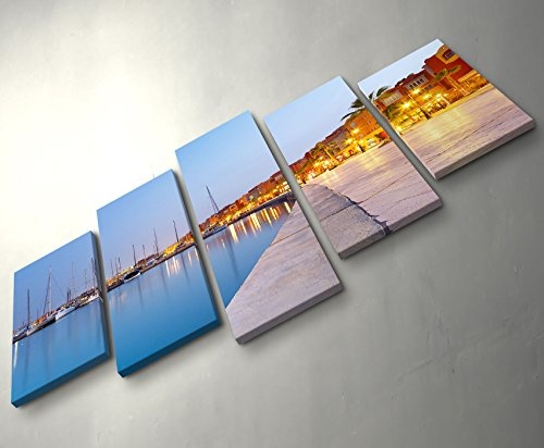 5 teiliges Wandbild auf Leinwand (Gesamtmaß: 150x100cm) Fotografie - Hurghada Hafen