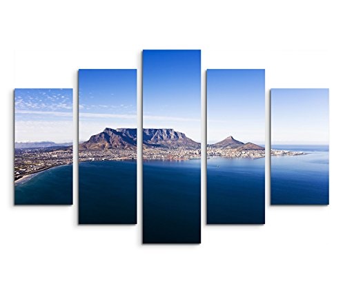 Modernes Bild 150x100cm Landschaftsfotografie - Weites Panorama von Kapstadt in Südafrika