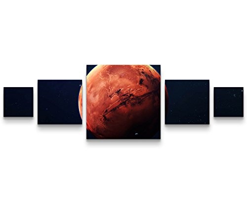 Leinwandbild 5 teilig (160x50cm) Der Mars
