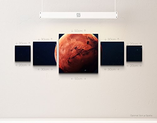 Leinwandbild 5 teilig (160x50cm) Der Mars