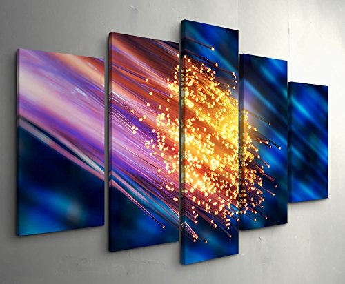 5 teiliges Wandbild auf Leinwand (Gesamtmaß: 150x100cm) Glasfaser beleuchtet - Fotografie