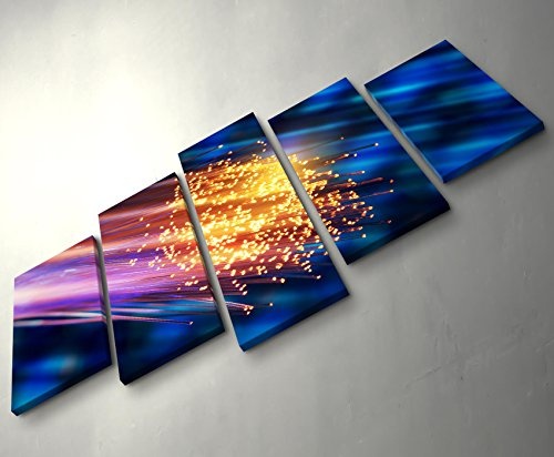 5 teiliges Wandbild auf Leinwand (Gesamtmaß: 150x100cm) Glasfaser beleuchtet - Fotografie