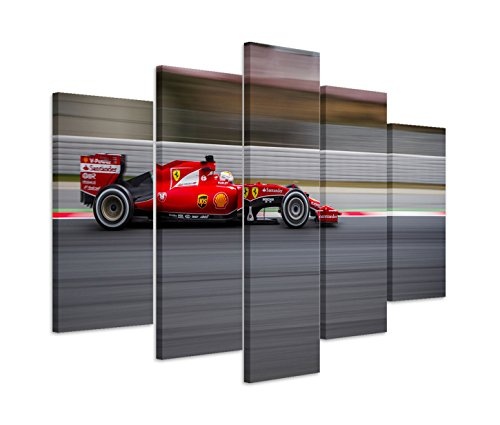 Modernes Bild 150x100cm Künstlerische Fotografie - Seastian Vettel im Scuderia Ferrari F1 Team