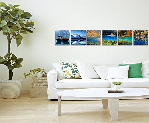 6 teilige moderne Bilderserie je 20x20cm - Wasser Strand Meer Urlaub Paradies