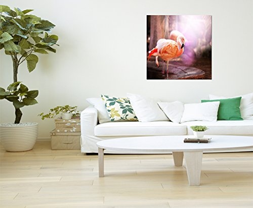 120x80cm - Flamingo Vogel pink - Bild auf Keilrahmen modern stilvoll - Bilder und Dekoration