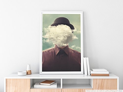 Best for home Artprints - Fotocollage - Kopf in den Wolken- Fotodruck in gestochen scharfer Qualität