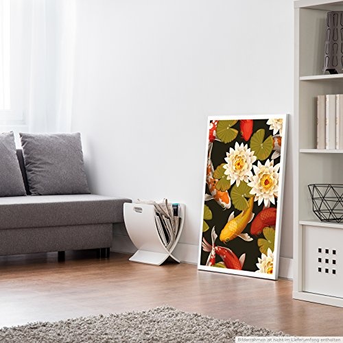 Best for home Artprints - Bild - Kois und Seerosen- Fotodruck in gestochen scharfer Qualität