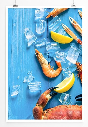Best for home Artprints - Food-Fotografie - Seafood mit Krebs und Garnelen- Fotodruck in gestochen scharfer Qualität