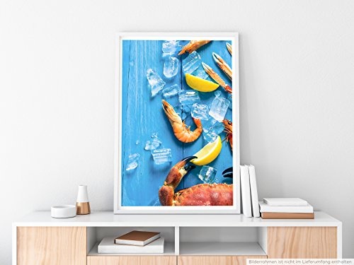 Best for home Artprints - Food-Fotografie - Seafood mit Krebs und Garnelen- Fotodruck in gestochen scharfer Qualität