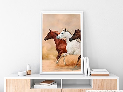 Best for home Artprints - Tierfotografie - Rennende Pferde- Fotodruck in gestochen scharfer Qualität