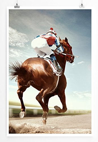 Best for home Artprints - Künstlerische Fotografie - Jockey mit Pferd- Fotodruck in gestochen scharfer Qualität
