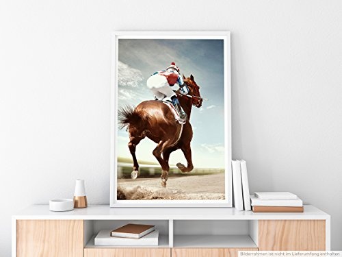 Best for home Artprints - Künstlerische Fotografie - Jockey mit Pferd- Fotodruck in gestochen scharfer Qualität