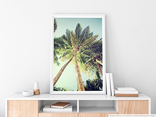 Best for home Artprints - Art - Vintage Palmen aus Froschperpektive- Fotodruck in gestochen scharfer Qualität