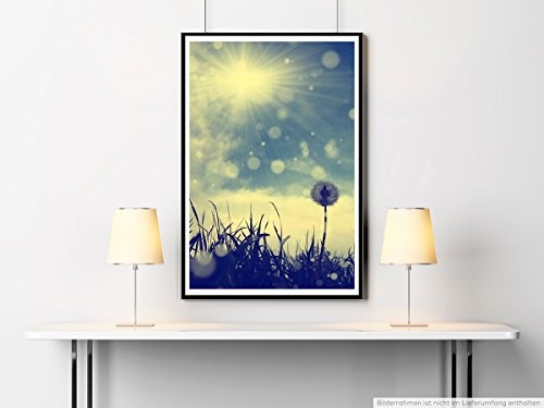 Best for home Artprints - Art - Pusteblume vor Vintage Himmel in der Sonne- Fotodruck in gestochen scharfer Qualität