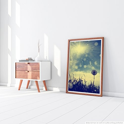 Best for home Artprints - Art - Pusteblume vor Vintage Himmel in der Sonne- Fotodruck in gestochen scharfer Qualität