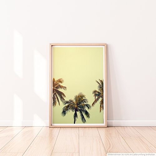 Best for home Artprints - Kunstbild - Drei Vintage Palmen- Fotodruck in gestochen scharfer Qualität