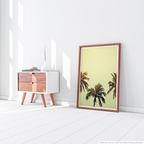 Best for home Artprints - Kunstbild - Drei Vintage Palmen- Fotodruck in gestochen scharfer Qualität