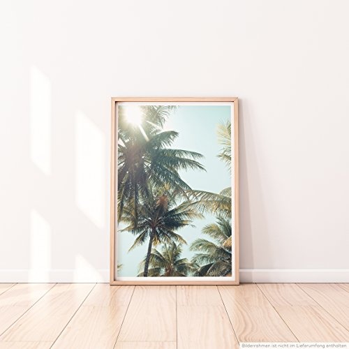 Best for home Artprints - Kunstbild - Kokosnuss Palmen im Vintage Stil- Fotodruck in gestochen scharfer Qualität