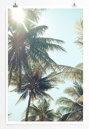 Best for home Artprints - Kunstbild - Kokosnuss Palmen im Vintage Stil- Fotodruck in gestochen scharfer Qualität