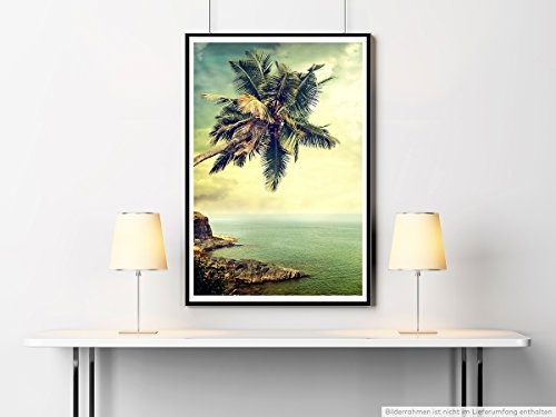Best for home Artprints - Art - Vintage Palmen am Meer- Fotodruck in gestochen scharfer Qualität