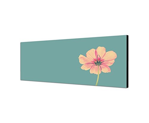 Wandbild auf Leinwand als Panorama in 120x40cm Blüte Blume Frühling Vintage