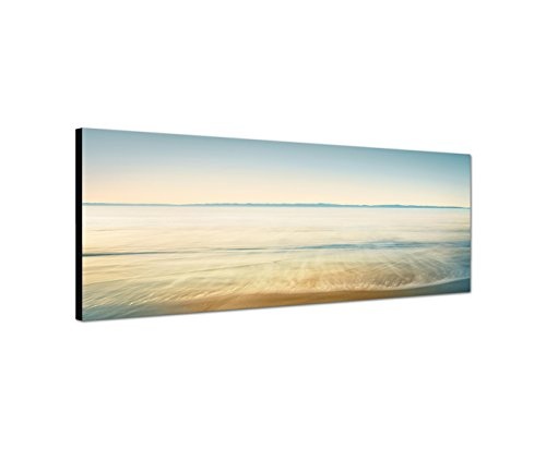 Wandbild auf Leinwand als Panorama in 120x40cm Meer Strand Vintage