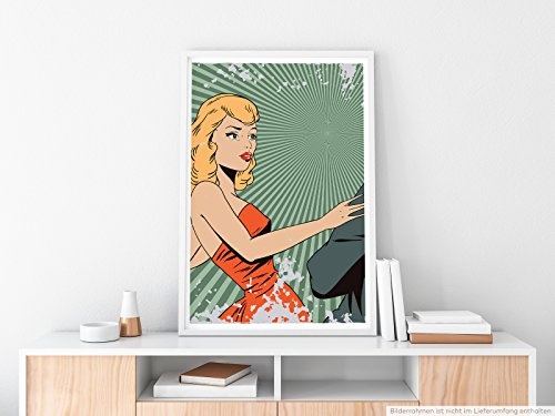 Best for home Artprints - Pop Art Illustration - Mann und Frau- Fotodruck in gestochen scharfer Qualität