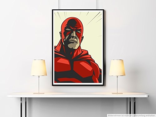 Best for home Artprints - Superheld mit roter Maske im Comic Stil- Fotodruck in gestochen scharfer Qualität