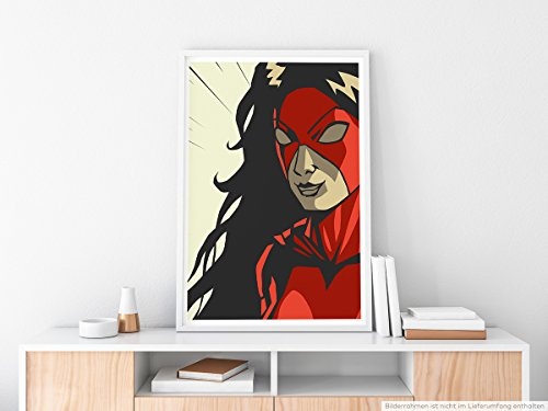 Best for home Artprints - Superheldin mit roter Maske im...