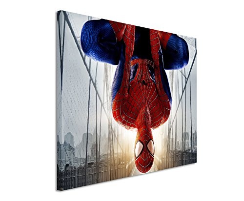 Hanging Spiderman Wandbild 120x80cm XXL Bilder und Kunstdrucke auf Leinwand