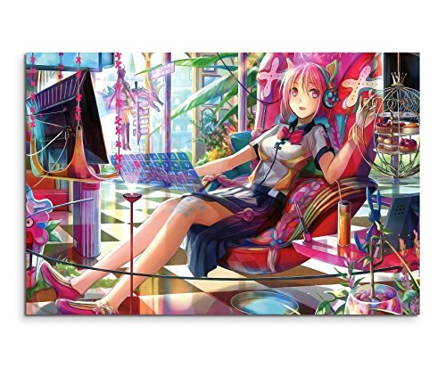 Online Anime Girl Wandbild 120x80cm XXL Bilder und...