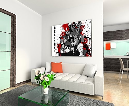 Akatsuki Naruto Wandbild 120x80cm XXL Bilder und Kunstdrucke auf Leinwand