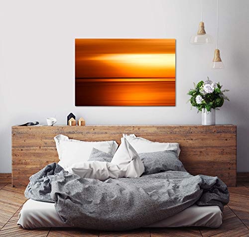 bestforhome 150x100cm Leinwandbild abstrakt orange braun warm Sky Leinwand auf Holzrahmen