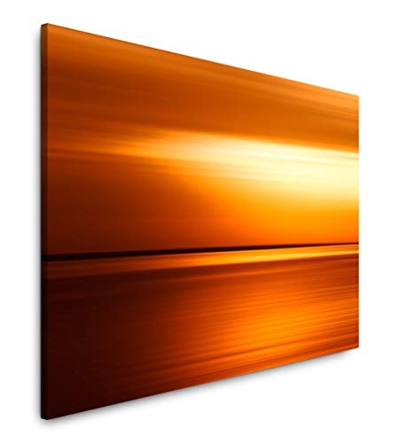 bestforhome 150x100cm Leinwandbild abstrakt orange braun warm Sky Leinwand auf Holzrahmen