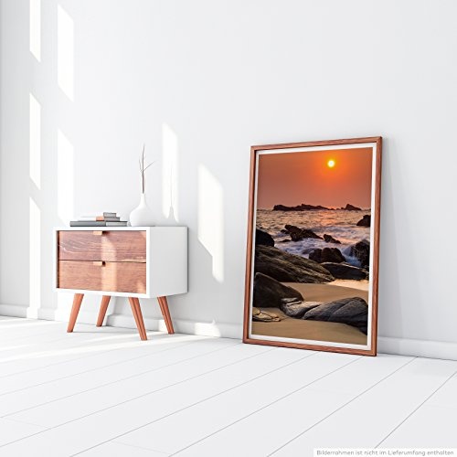 Best for home Artprints - Art - Warmer Sonnenuntergang mit Felsen- Fotodruck in gestochen scharfer Qualität