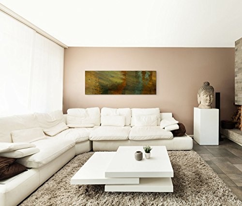 Modernes Bild 120x40cm Bild - Abstrakte warme Streifen in Naturtönen