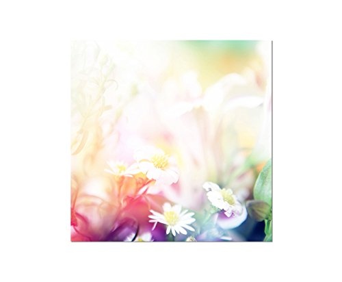 80x80cm - Blume Blüte Frühling warm abstrakt - Bild auf Keilrahmen modern stilvoll - Bilder und Dekoration