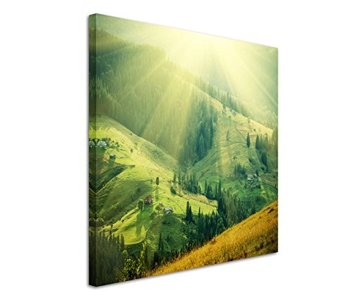 Fotokunst quadratisch 60x60cm Landschaftsfotografie - Sommerlandschaft in den Bergen