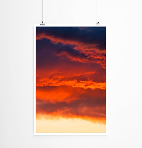 Best for home Artprints - Art - Roter wolkiger Sonnenaufgang- Fotodruck in gestochen scharfer Qualität