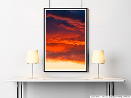 Best for home Artprints - Art - Roter wolkiger Sonnenaufgang- Fotodruck in gestochen scharfer Qualität