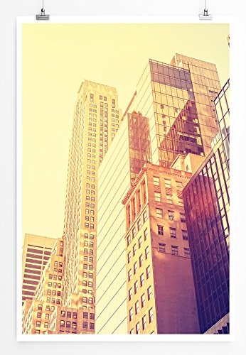 Best for home Artprints - Architekturfotografie - Wolkenkratzer in Manhattan NYC USA- Fotodruck in gestochen scharfer Qualität