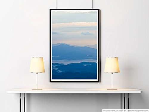 Best for home Artprints - Art - Blaue Nebellandschaft- Fotodruck in gestochen scharfer Qualität