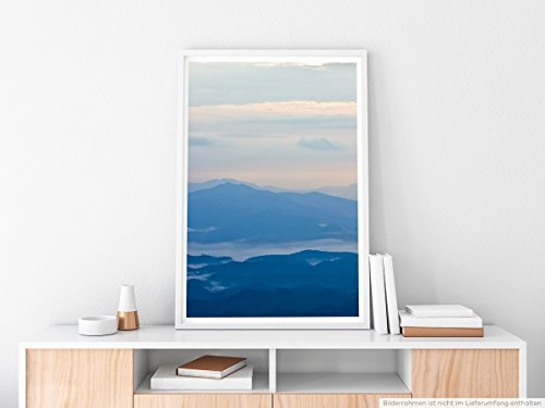 Best for home Artprints - Art - Blaue Nebellandschaft- Fotodruck in gestochen scharfer Qualität