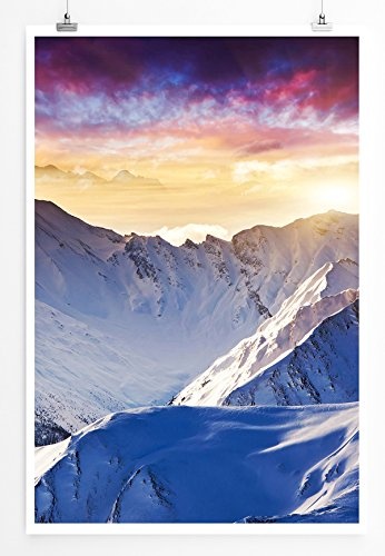 Best for home Artprints - Art - Wintergebirge bei Sonnenuntergang Österreich- Fotodruck in gestochen scharfer Qualität