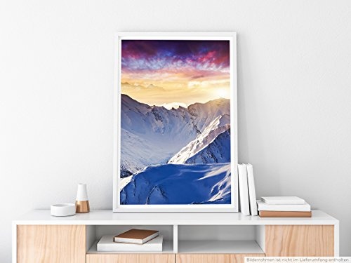Best for home Artprints - Art - Wintergebirge bei Sonnenuntergang Österreich- Fotodruck in gestochen scharfer Qualität