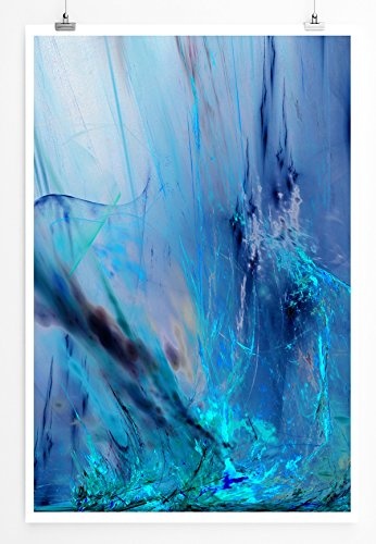 Best for home Artprints - Abstrakte blaue Farbschlieren-...