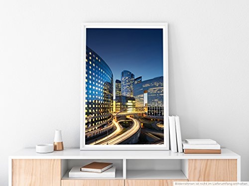 Best for home Artprints - Architekturfotografie - Wolkenkratzer und Lichtbahnen- Fotodruck in gestochen scharfer Qualität