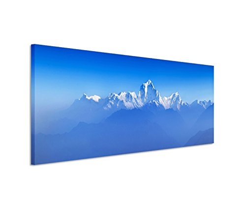 Modernes Bild 120x40cm Landschaftsfotografie - Fantastischer Sonnenaufgang über dem Himalaya